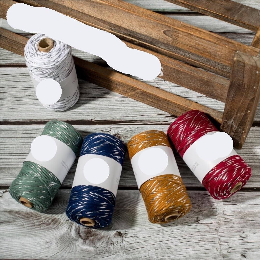 Fil de coton doré 300 g 3 mm – Corde épaisse en macramé for le tricot et l'artisanat à la main(None)