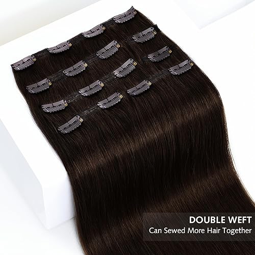 Miniatura 5 de Rose bud Extensiones de cabello humano real con pinzas, 16 clips, 10 pulgadas, 4.33 oz, extensiones de cabello humano natural grueso, color rubio