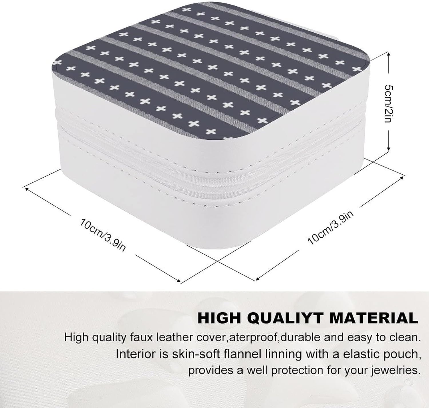 Small Jewelry Box, Travel Small Organizer Portable Display Storage Case for Rings Earrings Necklace, Gifts for Girls Women, Creativity Pattern image 2