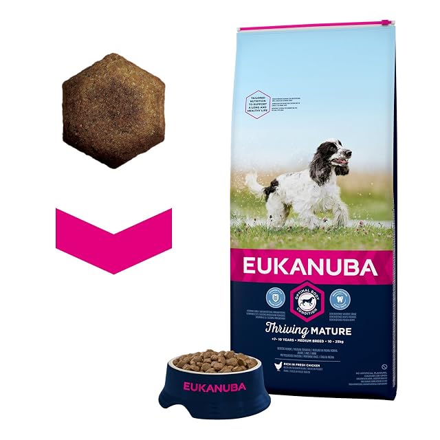 Foto 2 de 5 de EUKANUBA Edad avanzada Próspero Raza Mediana rico en pollo fresco [12 kg]