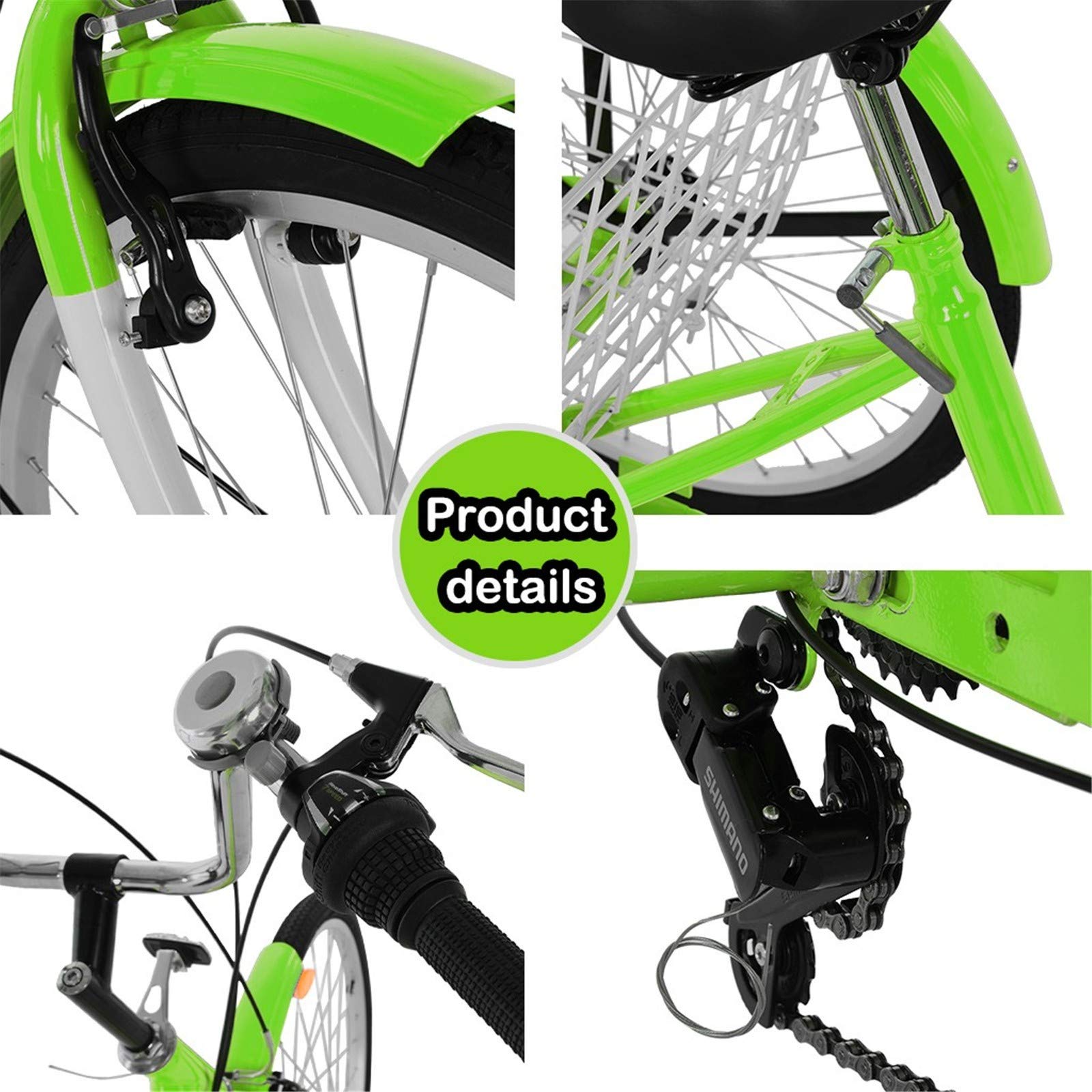 Amazon | tinde 大人用 三輪自転車 1/7速 3輪 ショッピング用