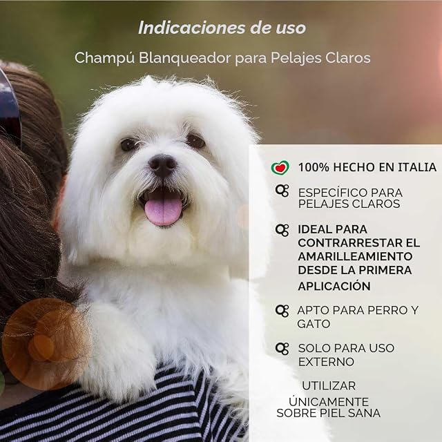 Foto 4 de 8 de YUUP! - Champú Blanqueador para Perros y Gatos de Pelo Blanco, 500 ml, Anti-Amarilleo, Limpia la Piel, Nutre…