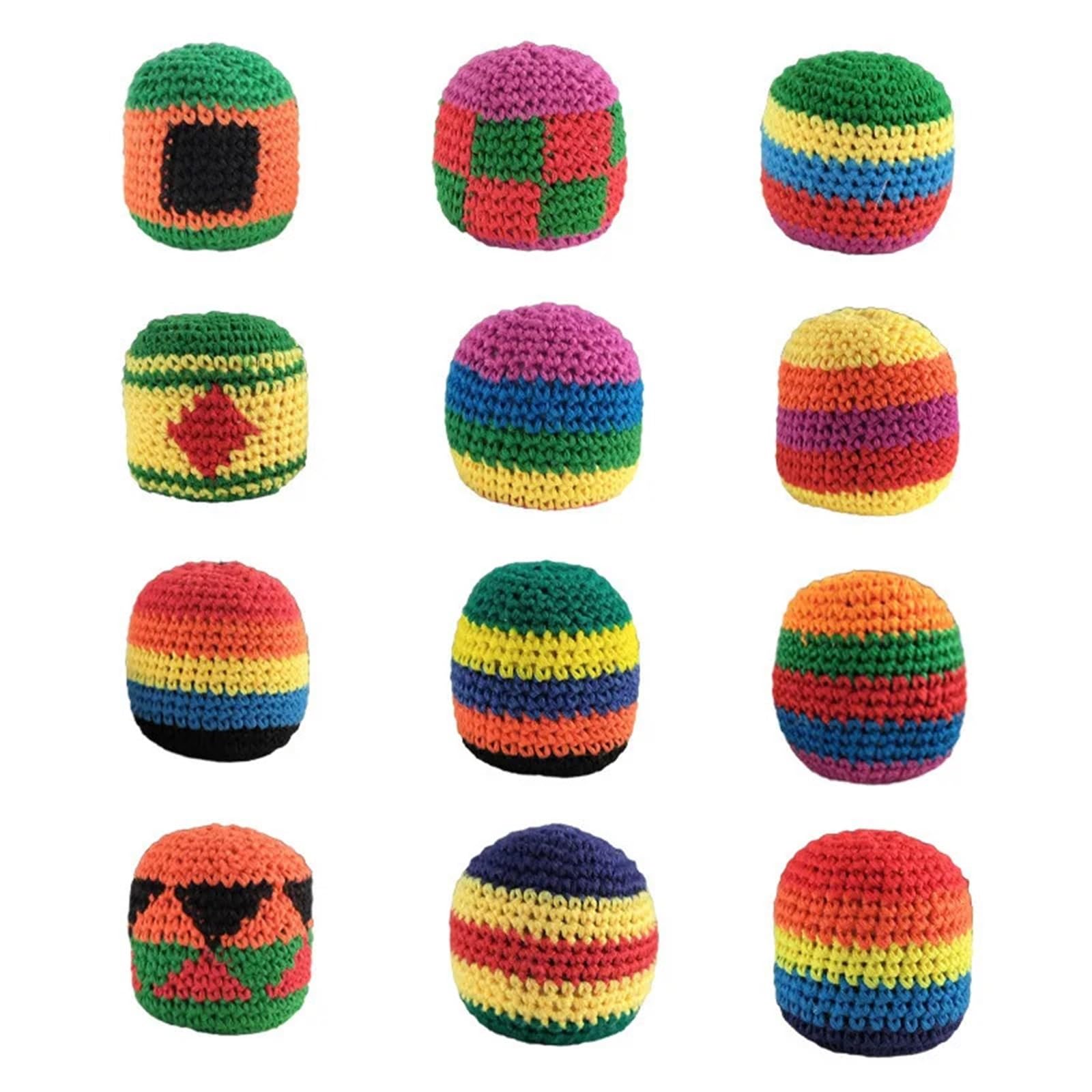 Handgemachte Footbags 1/6/12 Stück Outdoor Soft Handmade Footbag Säcke Jonglierbälle Langlebige Gruppenspielaktivitäten(Random 12pcs)