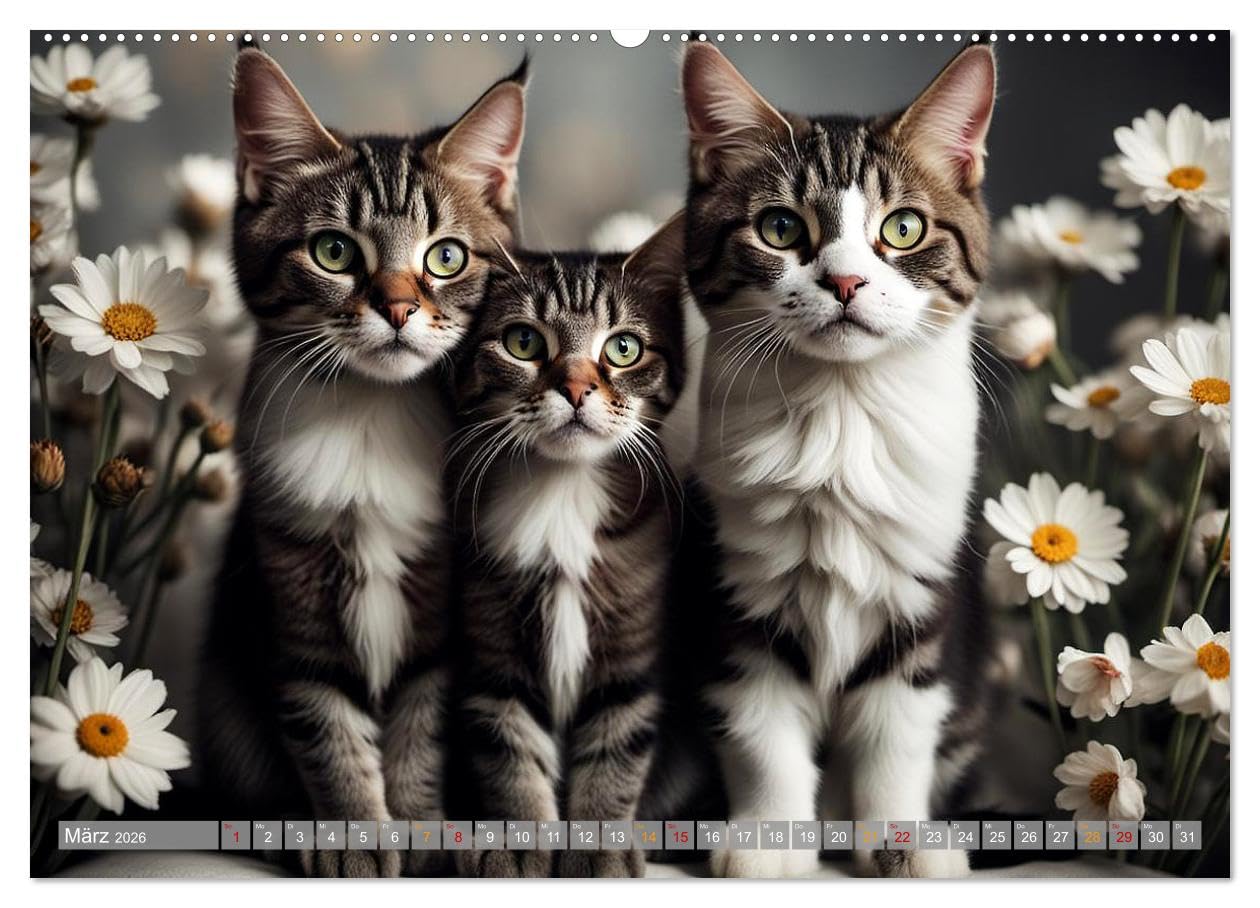 Hier kommt Mietzi (hochwertiger Premium Wandkalender 2026 DIN A2 quer), Kunstdruck in Hochglanz: Ein Kalender mit frechen Katzen, jeden Monat neu! (CALVENDO Tiere)
