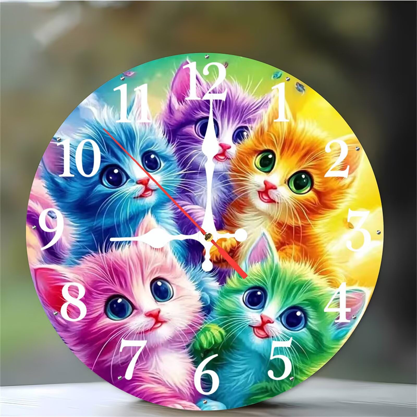Pendule murale décorative chat pour une ambiance chaleureuse de café, bar et salon