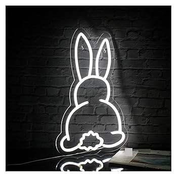 Amazon.co.jp: ネオンサイン LED かわいいウサギのネオン壁画