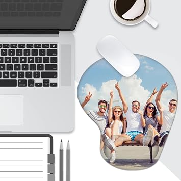 Custom Mouse Pad with Wrist Support,Ergonomic Personalized Mousepad,Add Personalized Photo & Text, Non-Slip Base, Comfort Gel Cushion for Office and Gaming (1)