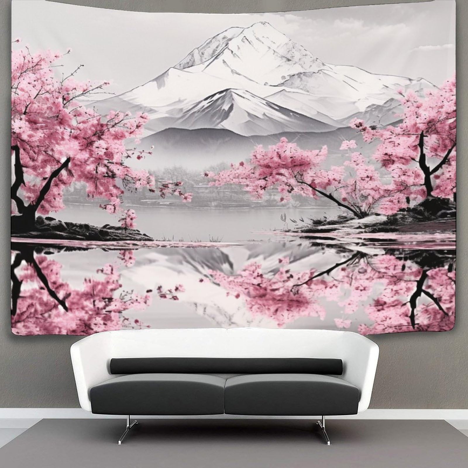 Vfklzcnyr Style 3D Japanese Cherry Print Wall Blanket Home Decoration Bedding Poster Wall Art Tapestry Wall Hanging Tapestries Soft Polyester For Bedroom Living Room Dorm Decor 130Cmx150cm