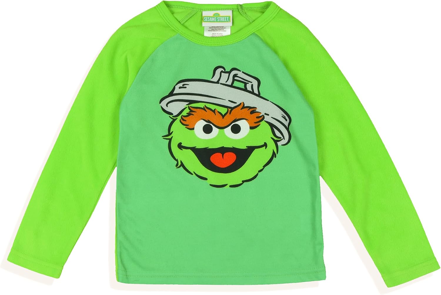 Sesame Street Oscar the Grouch Pajamas Boys' Long Sleeve Shirt and Pant Loungewear Set