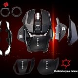 Mad Catz Rat X3 Souris Gamer Filaire USB - Souris Ergonomique 10 Boutons Programmables - Capteur Optique Pixart3389 16000 DPI - Souris Gaming PC Noire RGB Switch Omron 50 Millions Frequence 3000Hz - 3