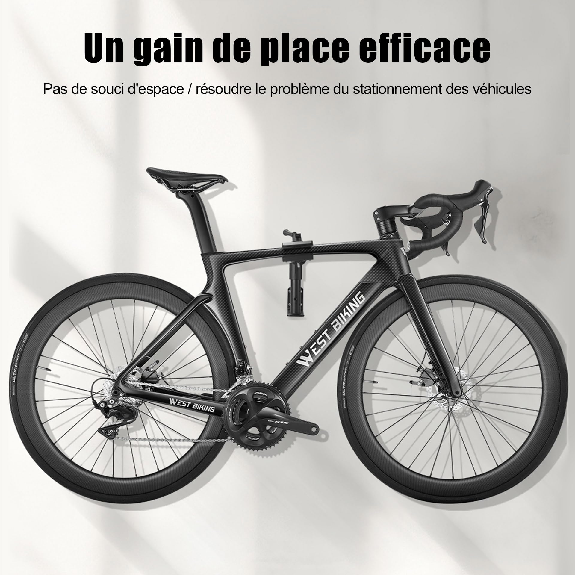 Mimoke Support de réparation de vélo 2 en 1 Montage mural et établi stable - Capacité 40kg Pour VTT et vélos de