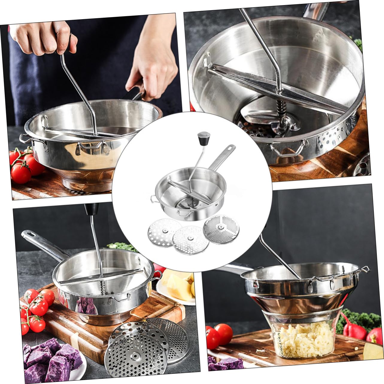 MAGICLULU Küchenutensil Lebensmittelrührer aus Edelstahl Sicher für Küche für Langlebig Edelstahl Gemüse und Speisen Kochen | Silber, Küchenutensilien für Kochen, Sicher und Langlebig, Eco Freundlich