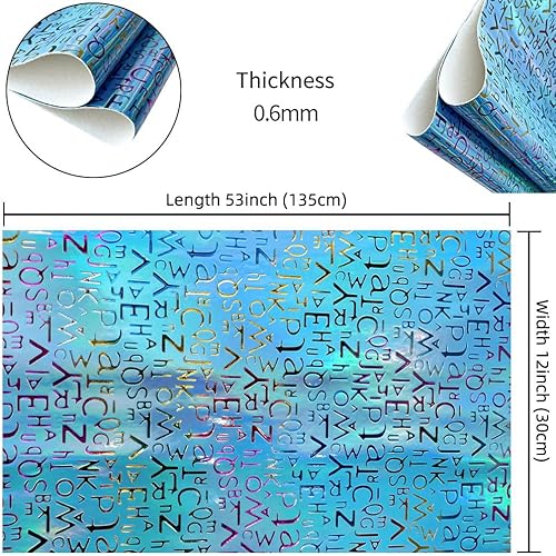 Miniatura 10 de HYANG - Hojas de piel sintética con letras plateadas en relieve, 1 rollo de 12 x 53 pulgadas, piel sintética muy adecuada para aretes de cuero