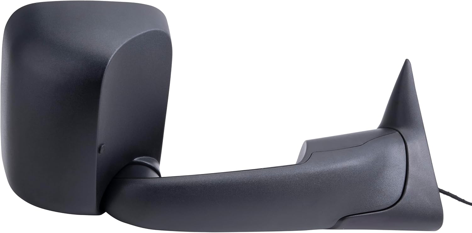 Brock Aftermarket Replacement Passenger Right Performance Upgrade Power Tow Mirror Textured Black-7x10-Flip-up with Heat and Mounting Bracket Compatible with 1998-2001 Dodge 1500