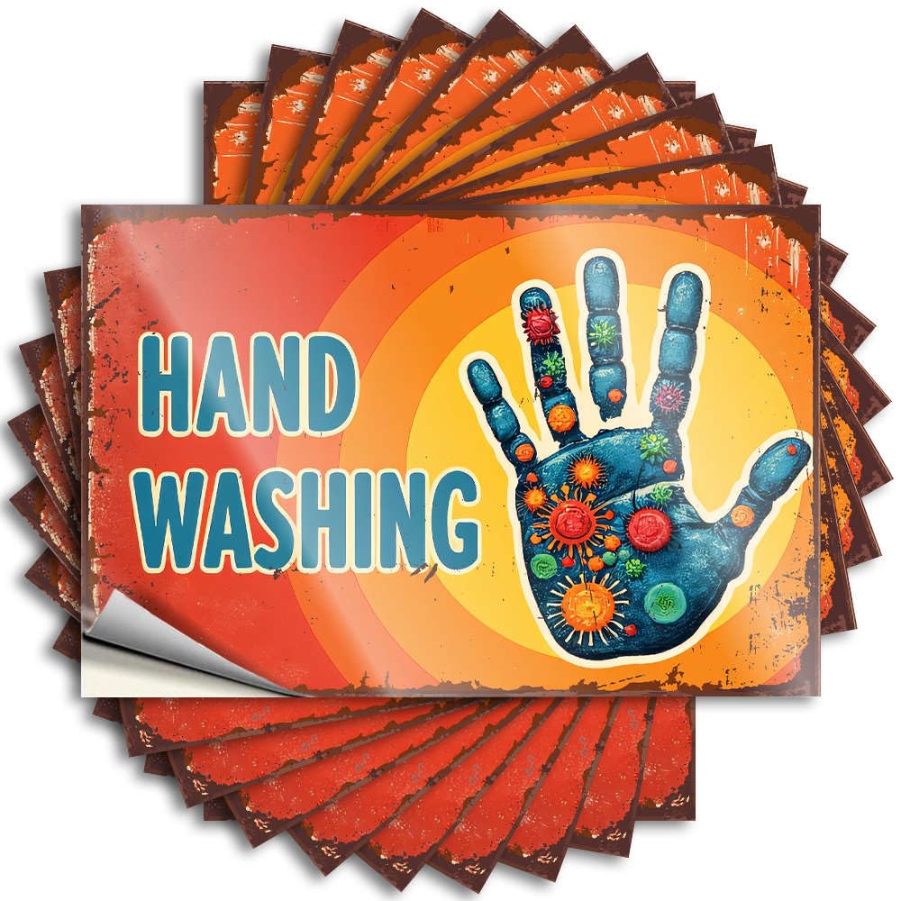 Tattoo - Great Hard Hand Washing is Essential for Health. for Drinking Goods(12X18CM)