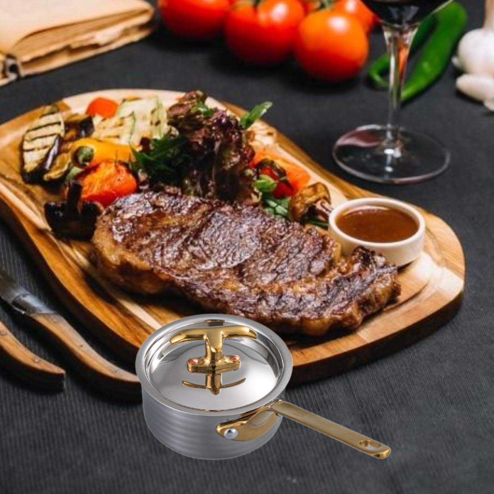 Mini Casserole en Acier Inoxydable de 8 Cm, Idéale pour Faire Fondre Le Chocolat et Chauffer Le Beurre et Les Sauces.
