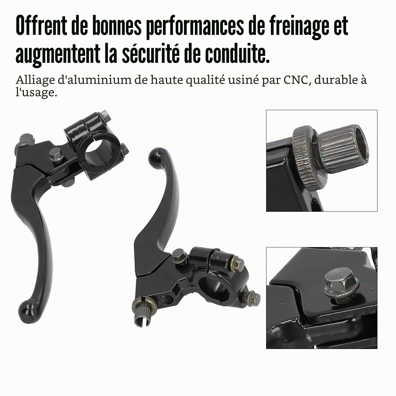 Levier d'embrayage, 7/8in Paire de poignées d'embrayage universelles pour Pit Bike Dirt Bike ATV Motocross Moto 7/8in 22mm Guidon