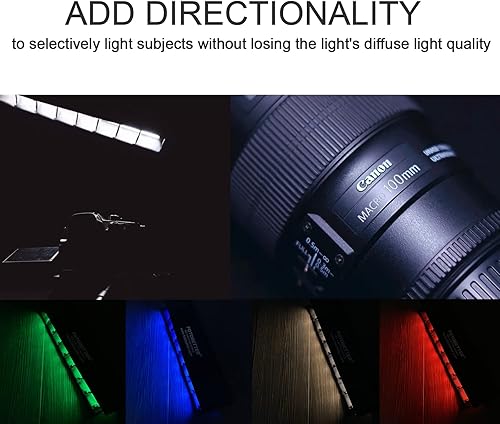 Miniatura 3 de FOTOBETTER Tubo de luz de panal de abeja para barra de luz LED RGB puertas de granero de tela con colmena de rejilla para Weeylite Godox Nanlite