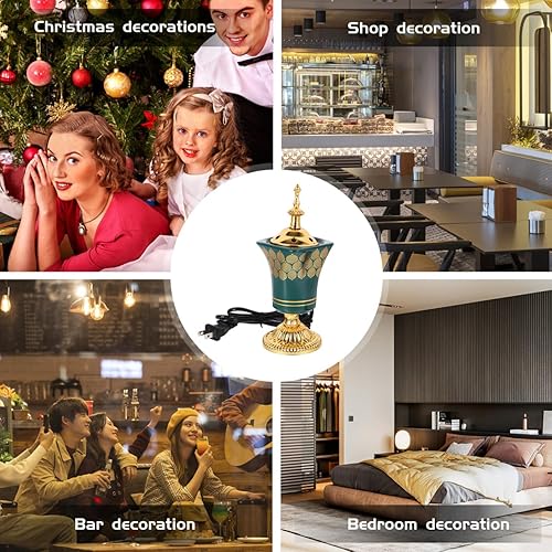 Miniatura 7 de Cabilock Quemador de incienso retro eléctrico para el hogar, yoga y meditación, diseño compacto para dormitorio, sala de estar y estudio, enchufe de