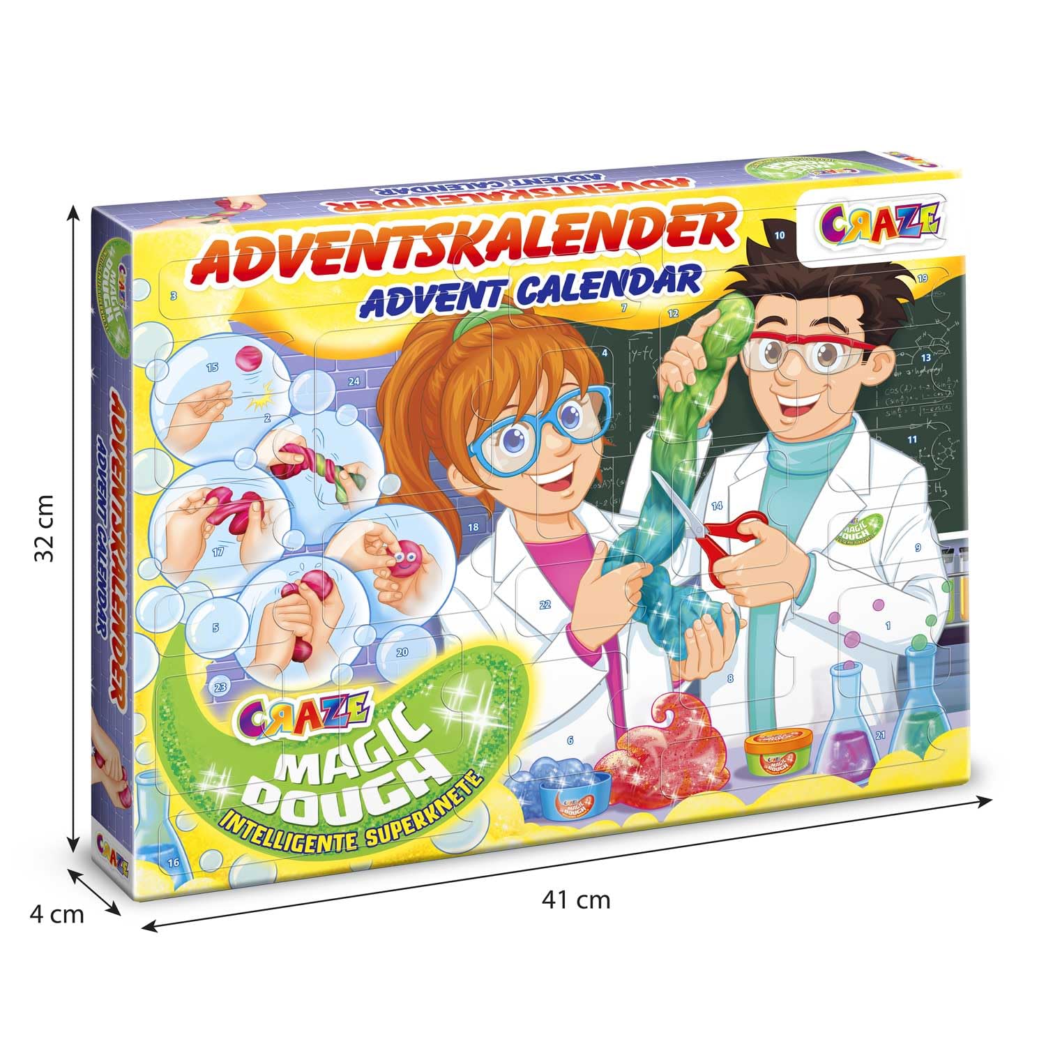 Craze Calendario de Adviento Magic Dough - Calendario de Adviento para Niños y Niñas con Plastilina Inteligente, 24 Grandes sorpresas con Arcilla para modelar