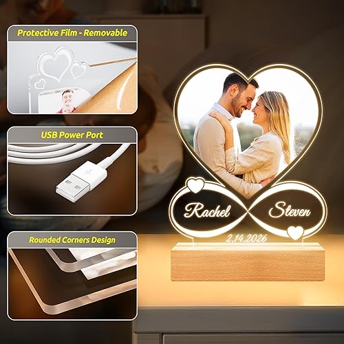 Miniatura 5 de Marco de fotos personalizado, marcos de fotos personalizados, marco de fotos personalizado, regalo de aniversario personalizado para el día de San