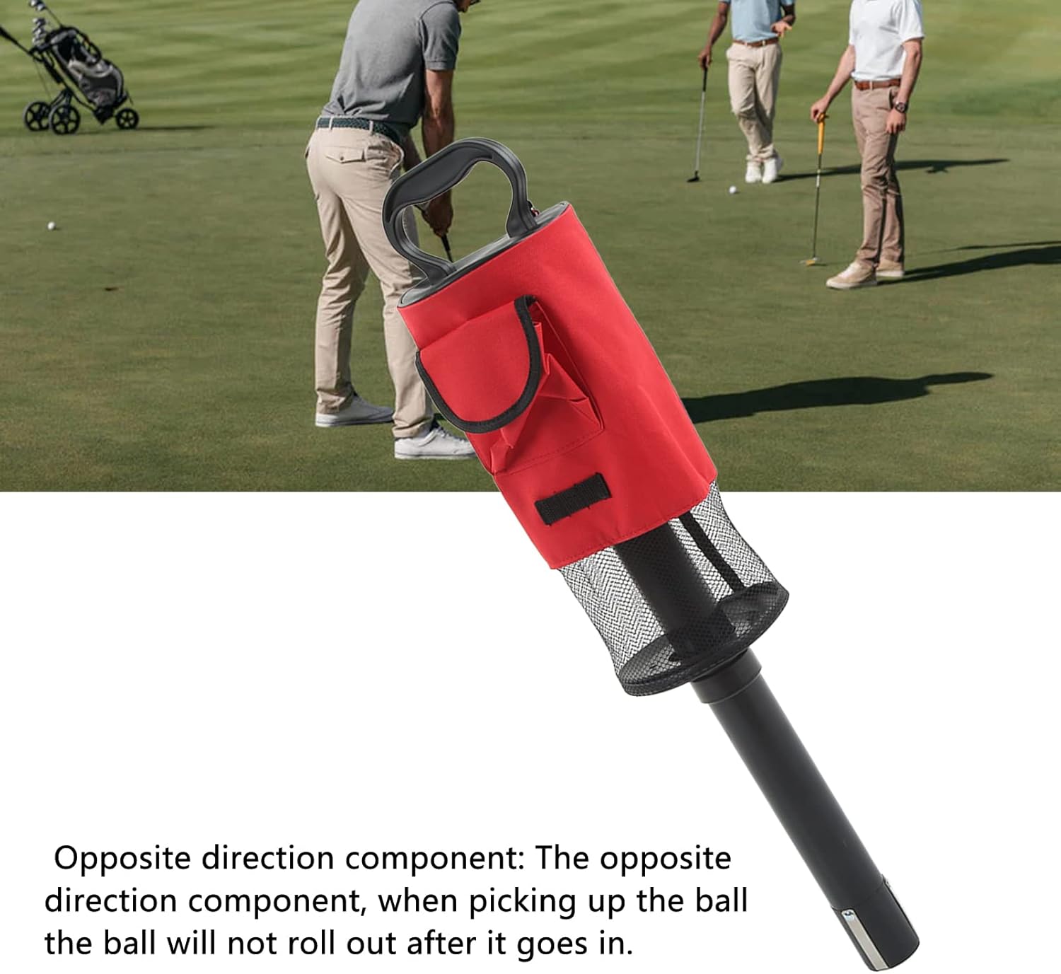 Golf Ball Retriever, Large Capacity Shag Tube Golf Ball Shagger, Pocket Storage Picker with Detachable Tube for Outdoor Course