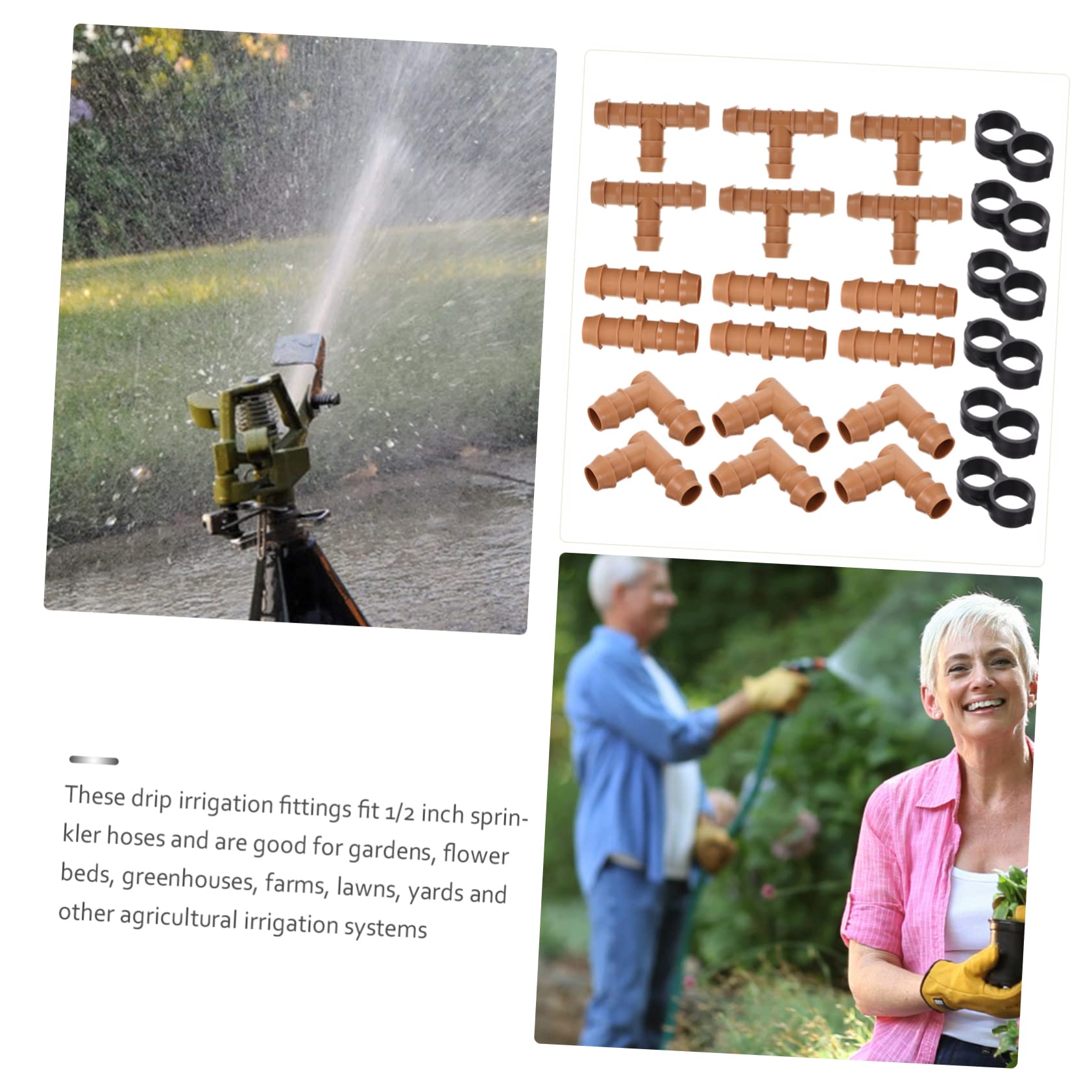 YARNOW 3sets Connettori per Irrigazione Plastica per Gocciolatori Include Raccordi Diritti Raccordi Gomito per Giardinaggio e Agricoltura