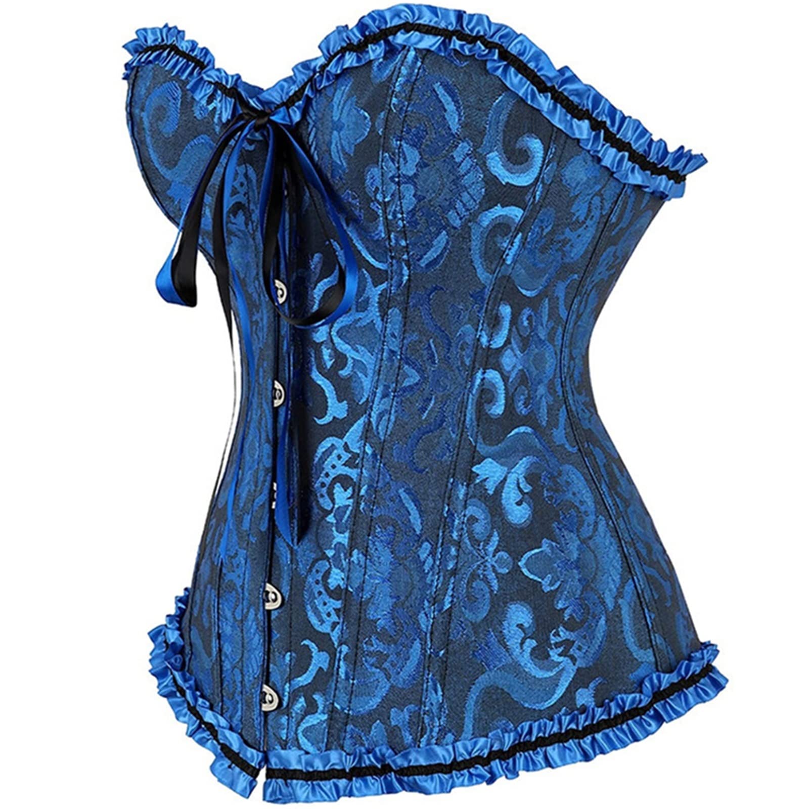 Sexy outfit Damski gorset w dużych rozmiarach Stylowy, kwiatowy, żakardowy gorset gorsetowy Sznurowany gorset modelujący biust
