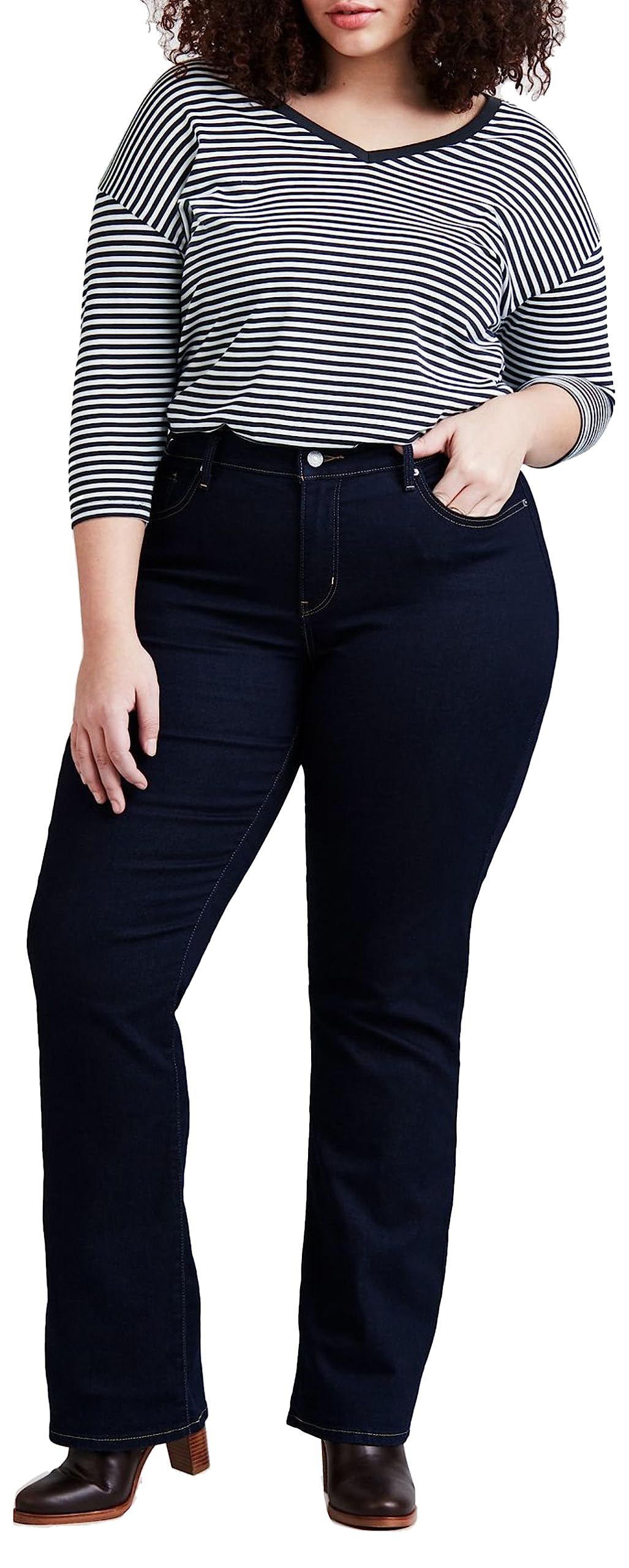 Levi's Women's Plus Size 315 Shaping Bootcut Jeans, Darkest Sky, 22 S