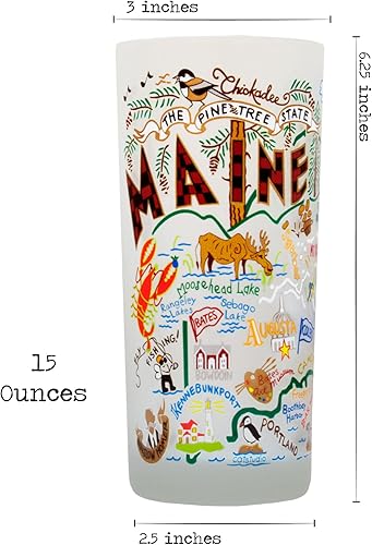 Miniatura 2 de Catstudio Vasos de vidrio esmerilado de Maine para cocina, bar, taza de bebida diaria o vaso de cóctel, vaso de vidrio apto para lavavajillas de 15