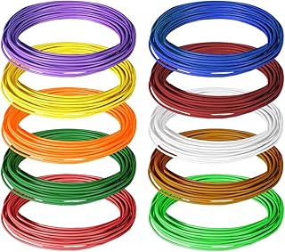 3D Pen Filament Kit Refills, 10 Pcs Multicolor 1.75mm High-Precision No Clog 3D Printer PLA Printing Refills 3D Doodler Pen Kit for 3D Printer (Each Color 5 Meters)