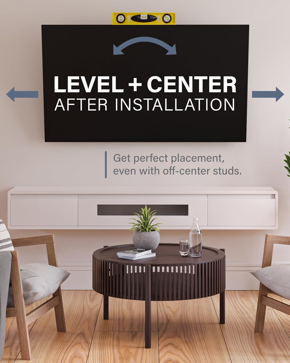 SANUS Tilting TV Wall Mount for 46" - 90” TVs or 150lbs - Premium Tilt Mount w/Universal Fit - Smooth 5.7" Extension Allows for Cable Management - Includes Hardware & Drill Template for Easy Install - Image 8