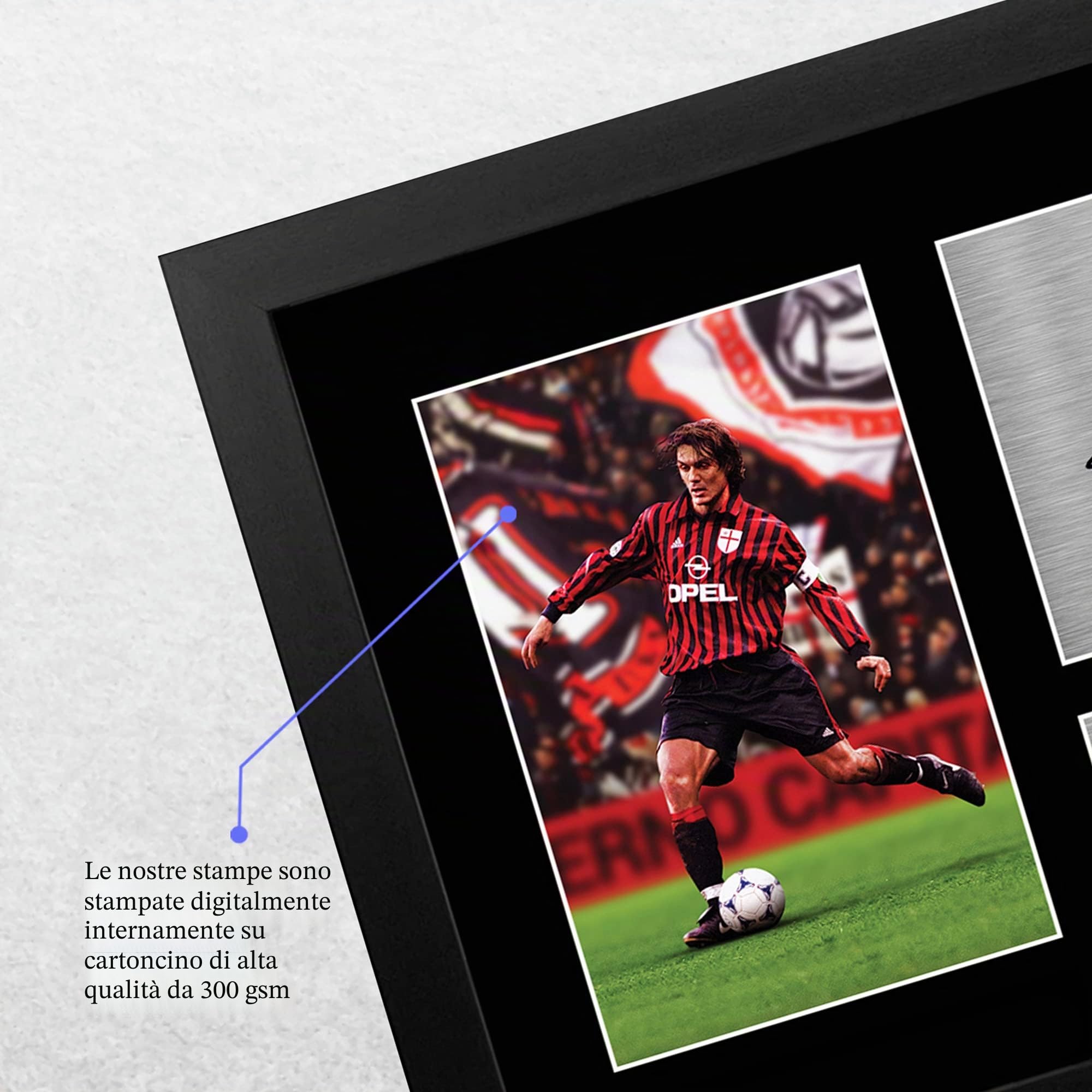 HWC Trading FR A4 Paolo Maldini AC Milan Gifts - Foto autografata stampata per fan e tifosi, formato A4, con cornice