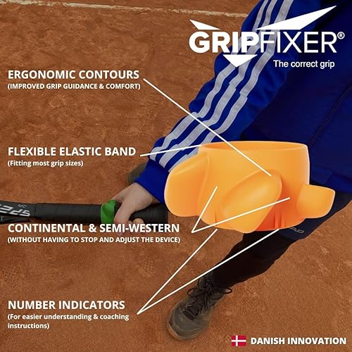 Miniatura 3 de GRIPFIXER Tenis  Asegura el agarre correcto  El equipo de entrenamiento definitivo y ayuda docente  Innovación danesa