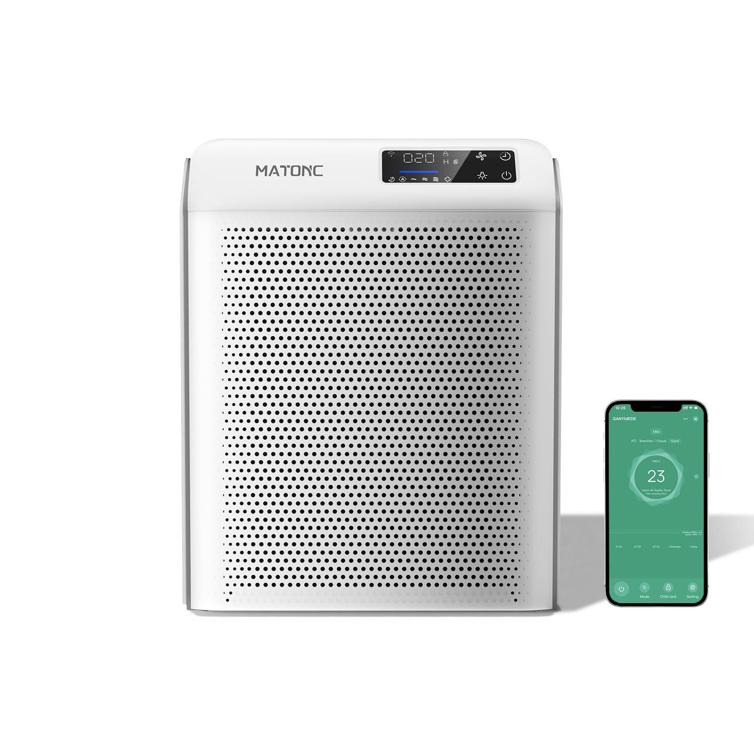 Air Purifiers for Bedroom Home Up to 3500 Ft Smart Air Cleaner with APP Control for Pet Hair