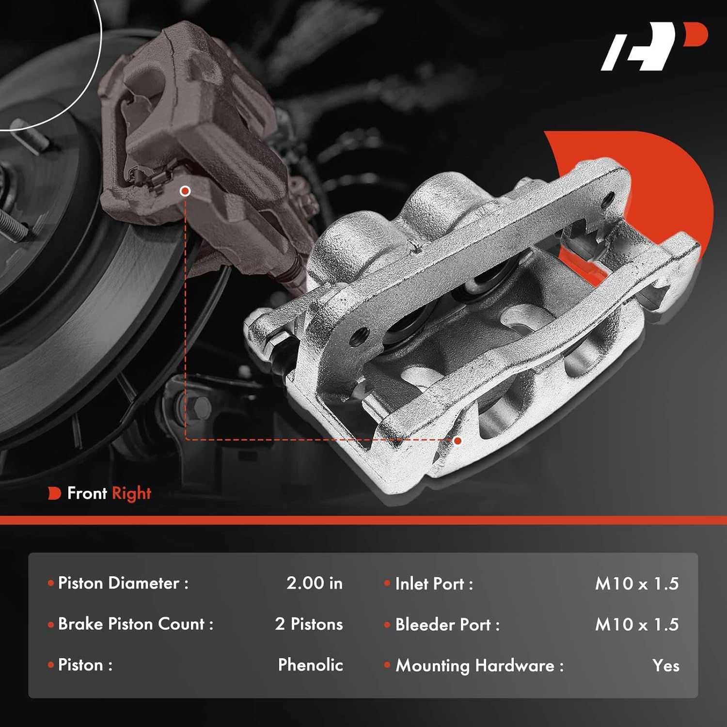 A-Premium Brake Caliper Assembly with Bracket Compatible with Chevy Silverado 1500 GMC Sierra 1500 2005-2007 Yukon Tahoe 2007-2008 Front Right Passenger Side