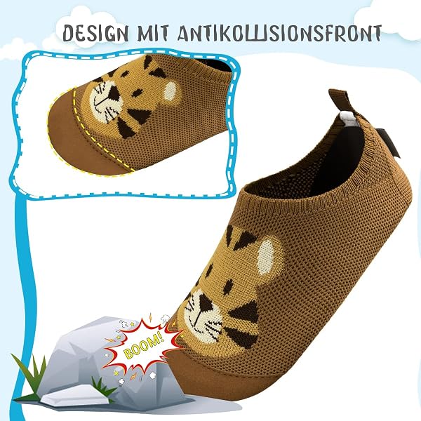 Kyopp Hausschuhe Kinder Mädchen Barfussschuhe Kindergarten Slippers Jungen Rutschfest Pantoffeln für Atmungsaktive Weich Lauflernschuhe Kleinkinder Schuhe - 3