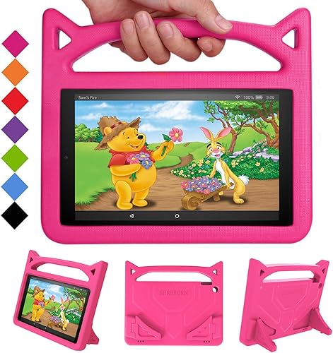 SHREBORN - Funda para tablet infantil HD 10 (975 generación, versiones 201920172015) - SHREBORN apta para niños Funda ligera a prueba de golpes con