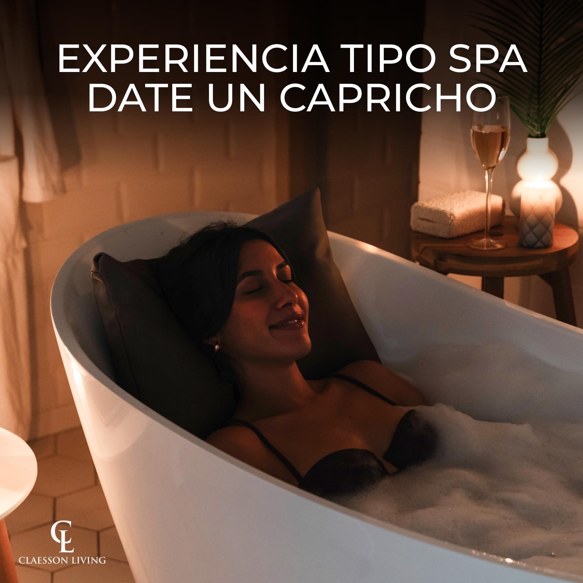 Almohada bañera Adulto - Gruesa y cómoda, para Soporte de Cabeza, Cuello y Espalda - Cojin bañera Lavable y de Secado rápido, baño Relajante en casa - Gris Oscuro