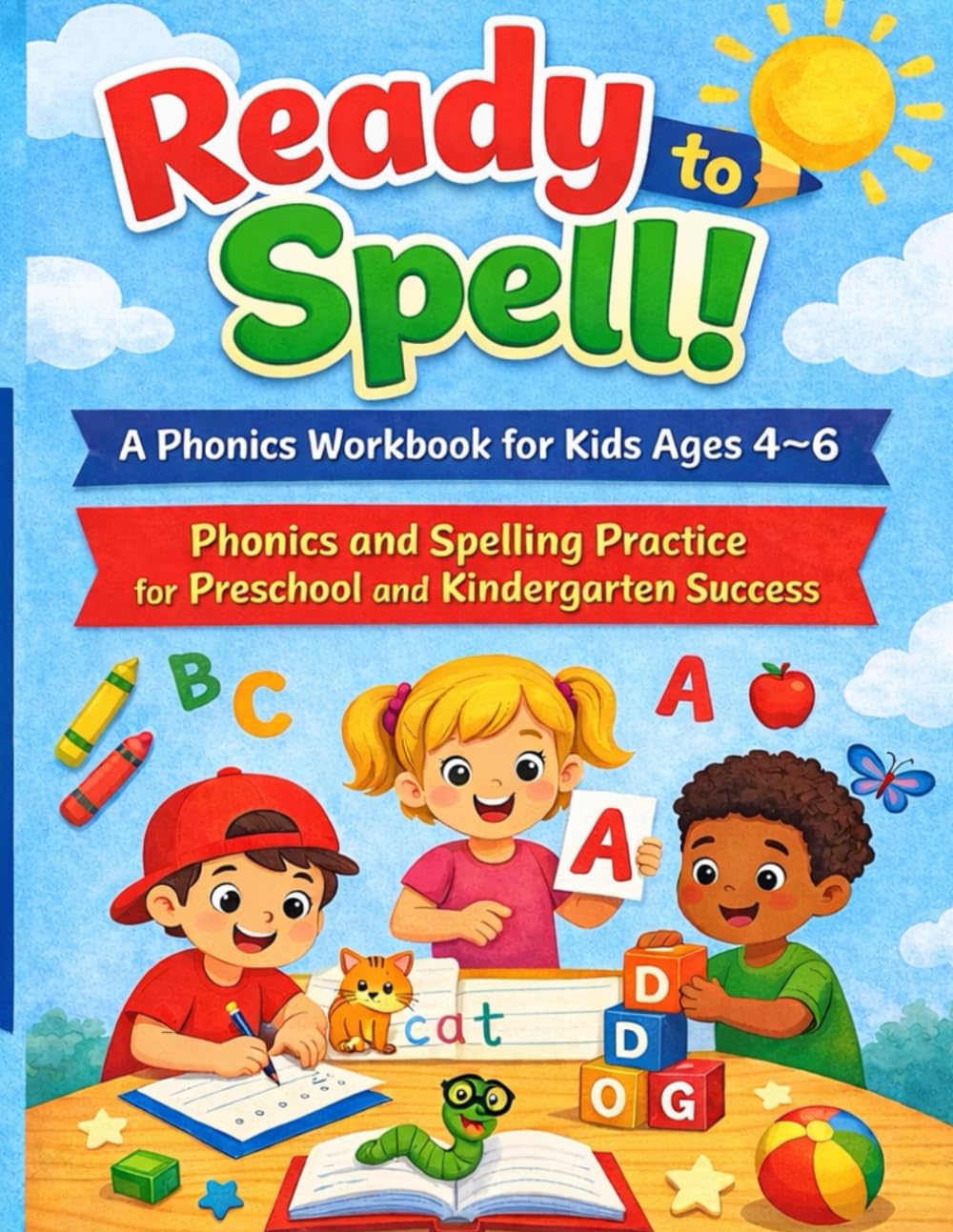 Ready to Spell!: A Phonics Workbook for Kids Ages 4–6: Phonics and Spelling Practice for Preschool and Kindergarten Success