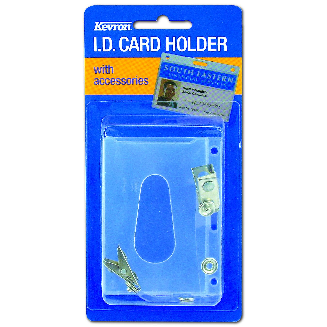 KEVRON ID1013 CL Clear Card Holder with Clips - Clear