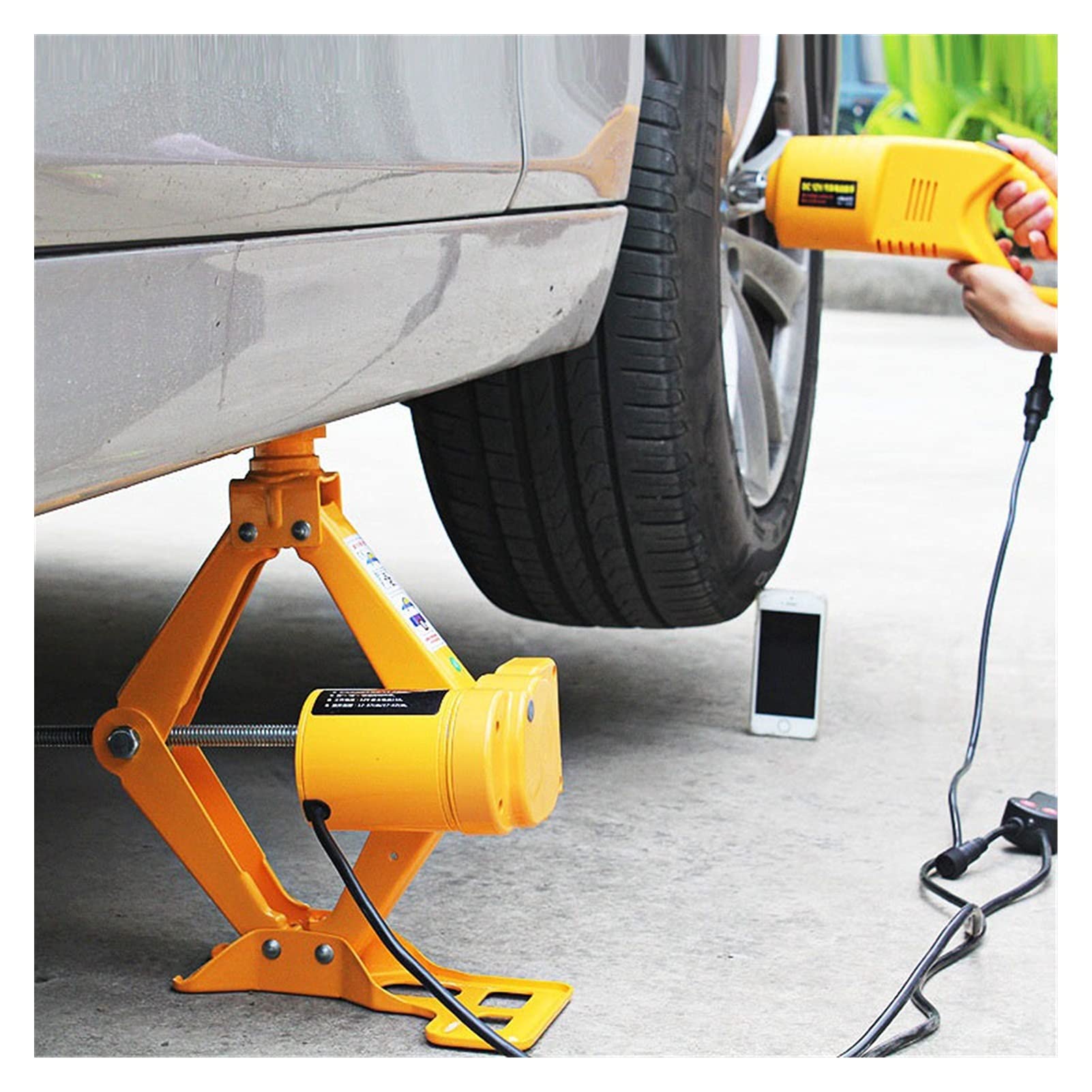Podnośnik Przyczepy, Podnośnik Elektryczny 12 V, Podnośnik Nożycowy Samochodowy Z Wymienną Głowicą, Klucz Elektryczny, Narzędzie Do Wymiany Opon, Solidna Konstrukcja