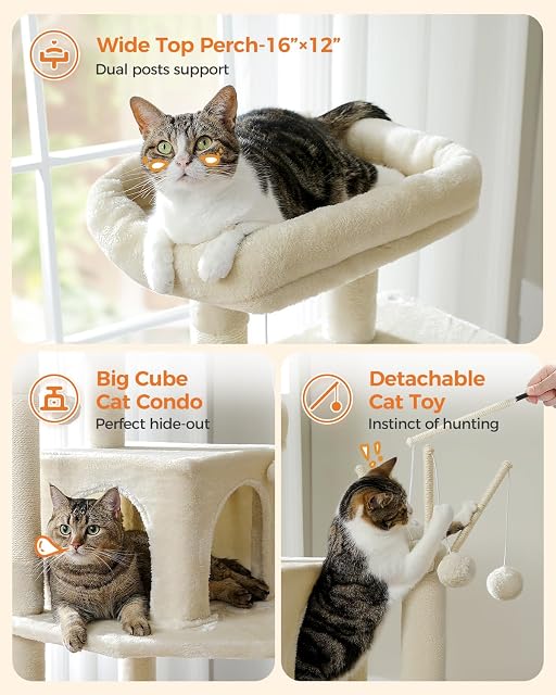 Foto 5 de 7 de PETEPELA Árbol de gato de 173 cm para gatos grandes de interior