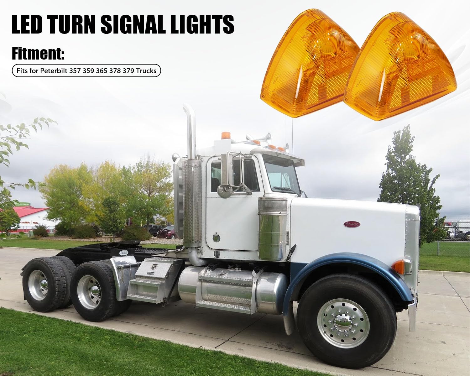 2PCS 31 LED Amber Turn Signal Lights for Peterbilt 379 359 378 357 365