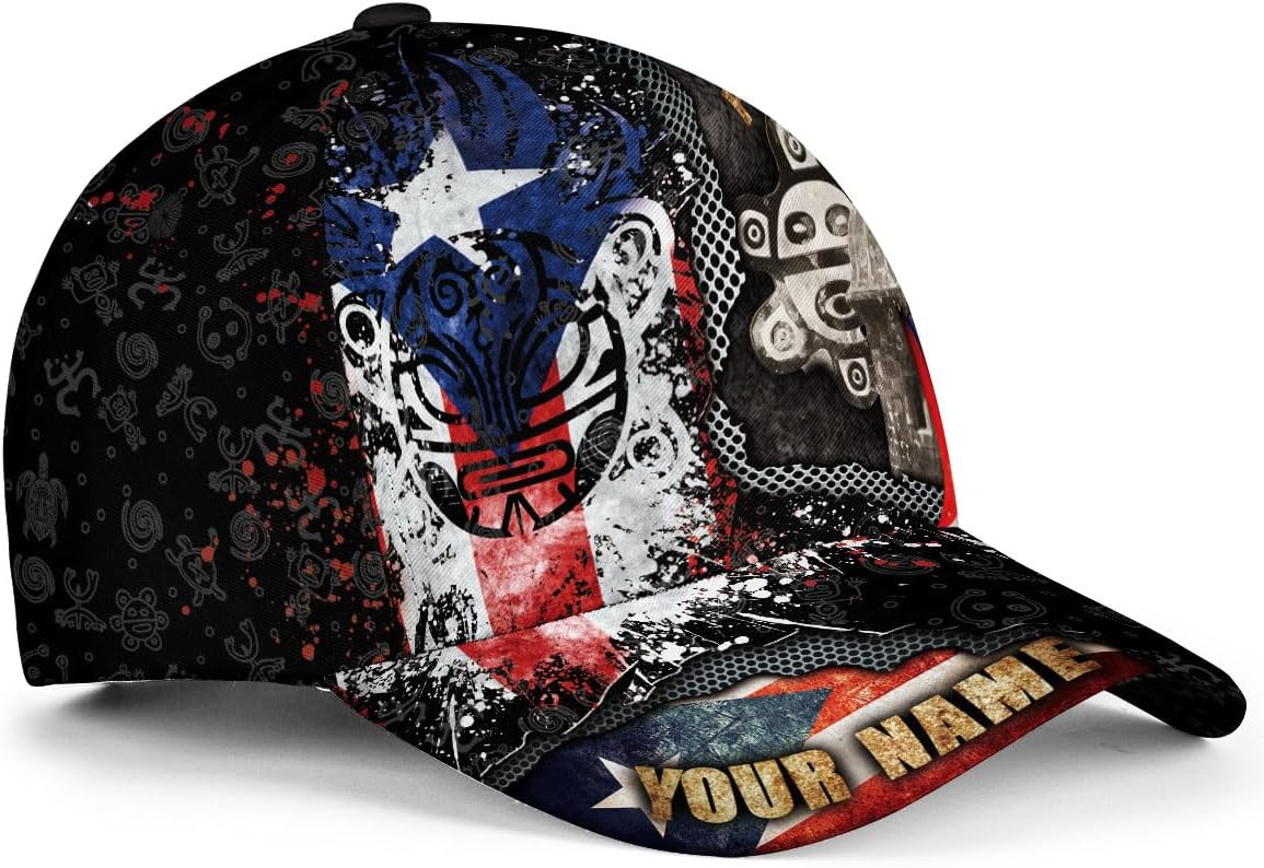 Custom Name Puerto Rico Baseball Cap, Personalized Puerto Ricans Caps for Men, Customized Puerto Rico Baseball Hat