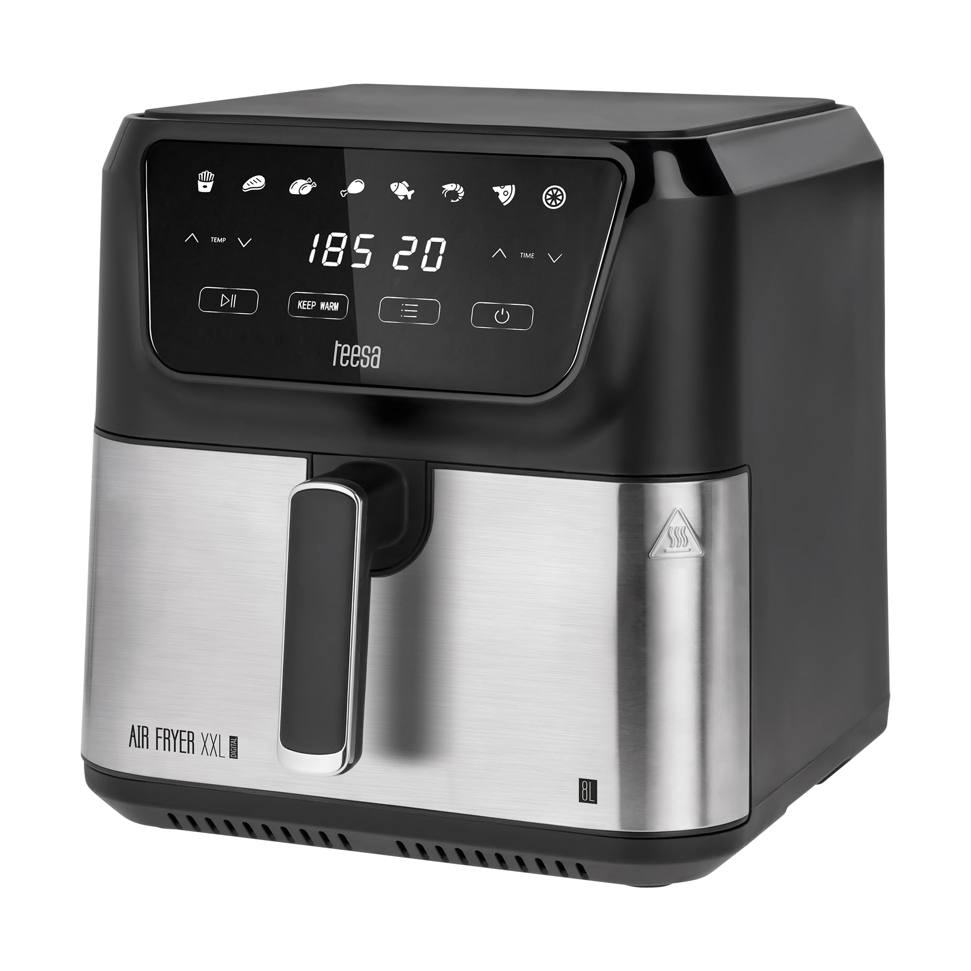 Teesa Frytkownica Beztłuszczowa DIGITAL AIR FRYER XXL Moc 1700W 8L Duża Misa 8 Programów Gotowania