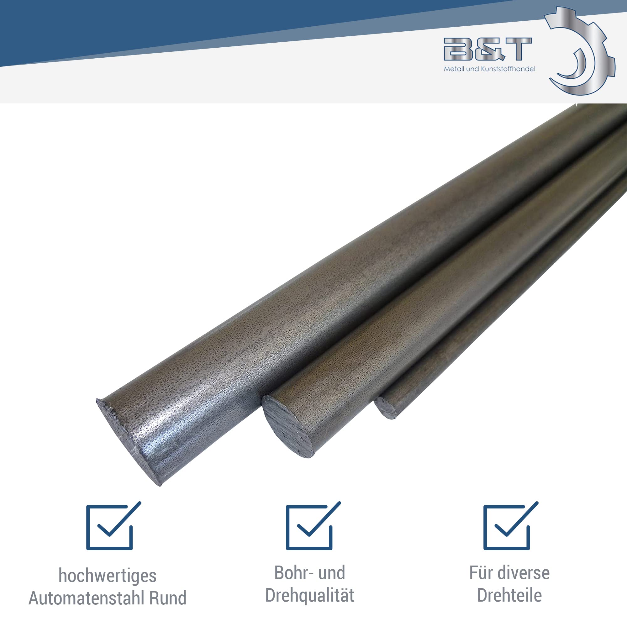 Tondino In Acciaio B & T METALL ST 37 (S235JR) – Diametro 30 Mm, Lunghezza 0,5 M, Laminato Nero – Barra Rotonda Per Costruzioni E Lavori Meccanici
