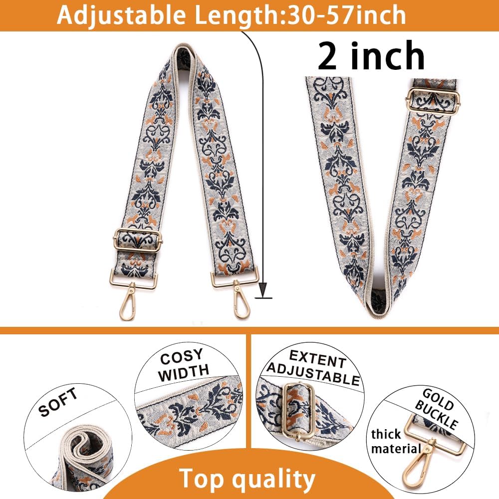 S-Jacorry Purse Strap Replacement Crossbody Wide Shoulder Strap Adjustable Canvas Straps Handbag Strap Replacement Belts - Image 4