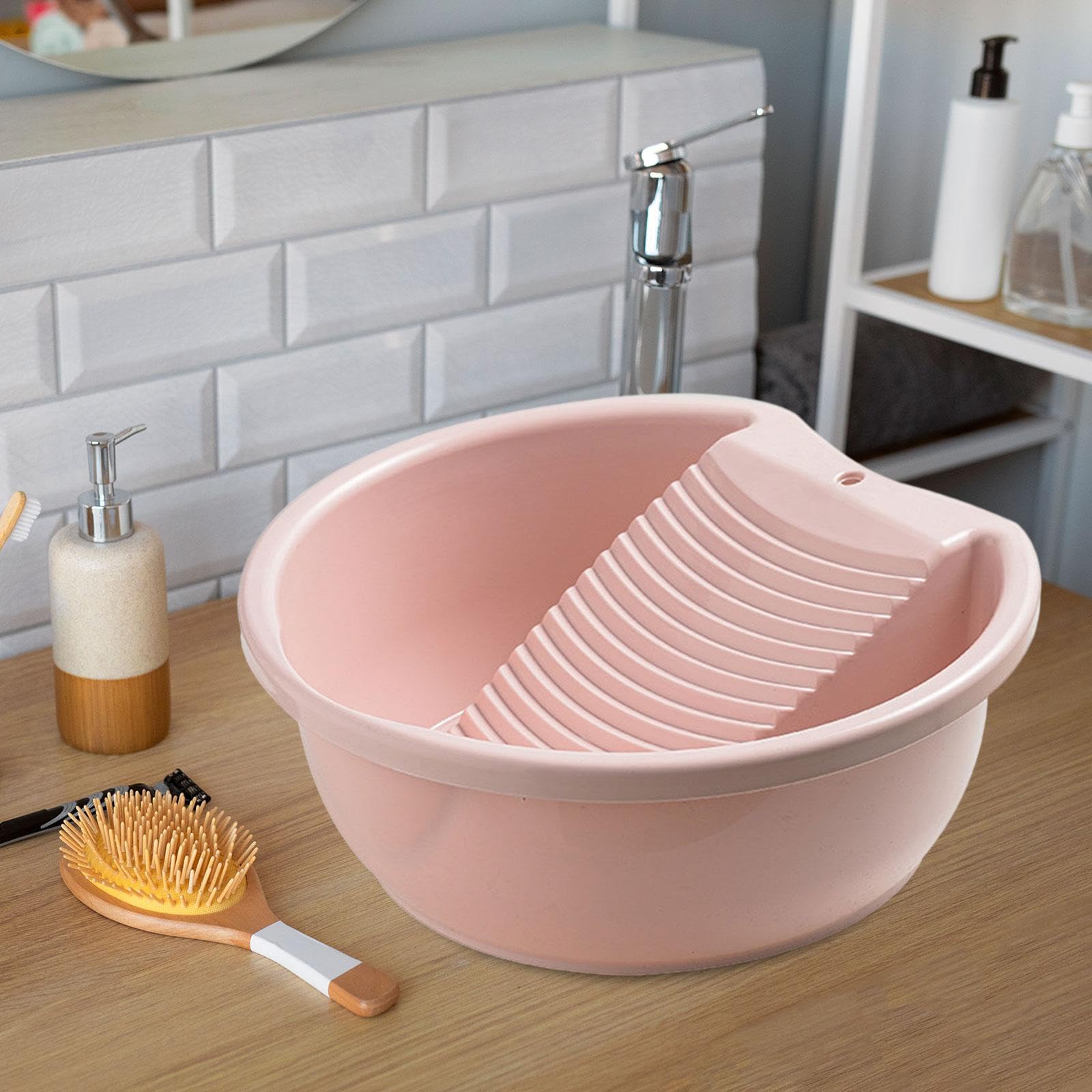 Bacinella per Lavare I Vestiti a Mano, Forniture per Il Lavaggio Della Vasca Della Lavanderia Bacinella per Bucato Antiscivolo Vestiti, rosa