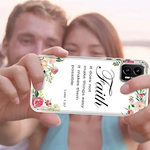 Miniatura 7 de Funda transparente para Motorola Moto G Stylus 5G 2023 con versículo bíblico 1-37, patrón cristiano para mujeres y hombres, doble capa híbrida de